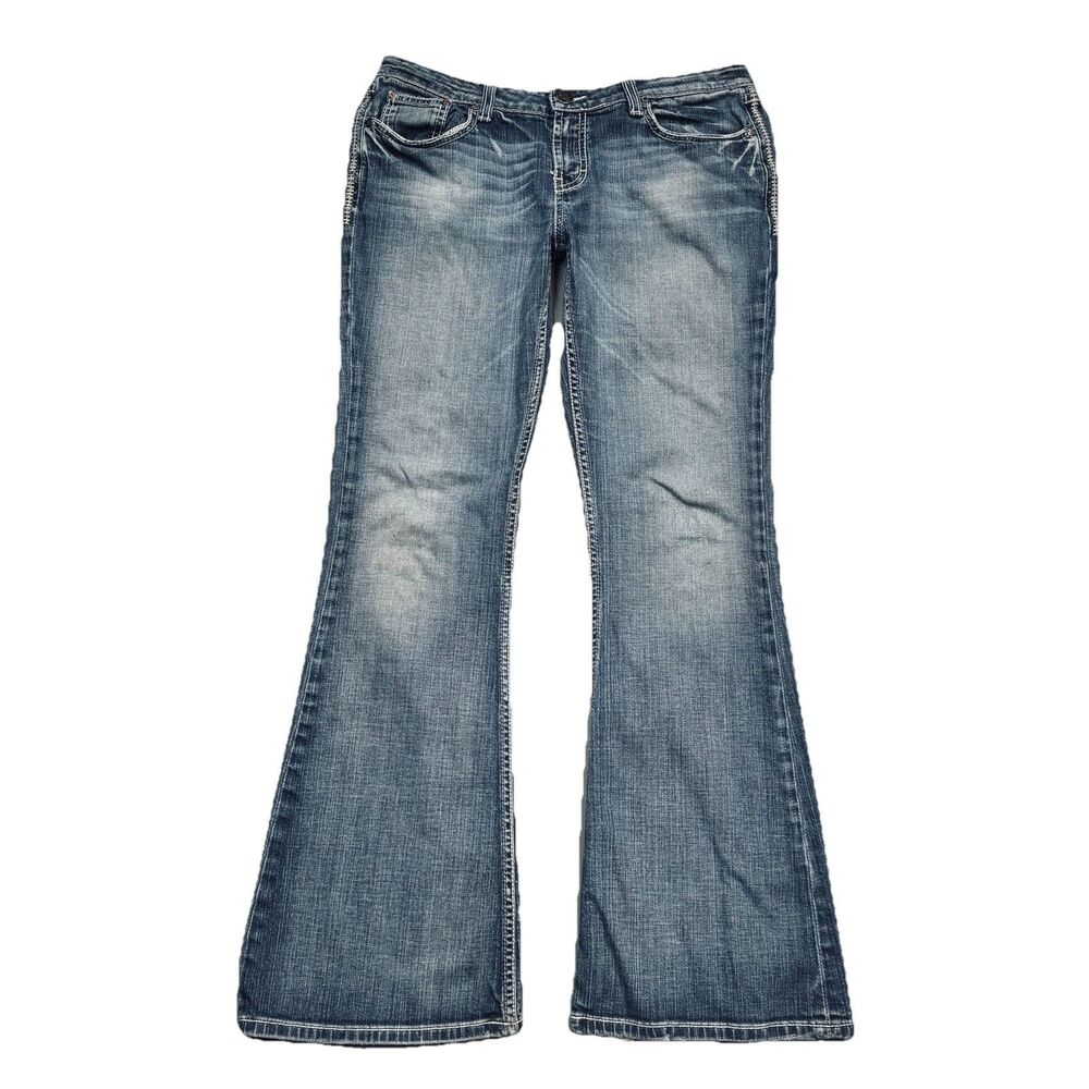 BKE Women's Flared Jeans 31x33.5 in Washed Blue